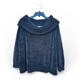 UMGEE Black Chenille Knit Slouchy Sweater Small Soft Loose Fit Cozy Warm